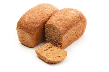 Organic bread isolated on white background