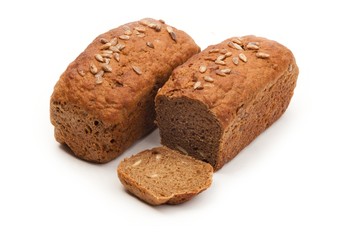 Organic bread isolated on white background