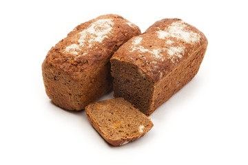Organic bread isolated on white background