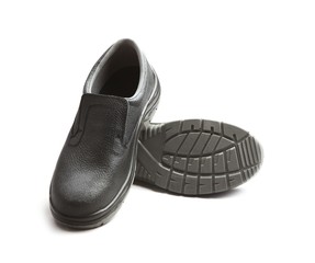 Black unisex leather shoes