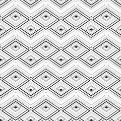 Black and white geometric seamless rhombic pattern
