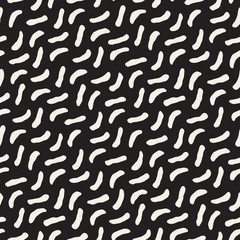 Vector Seamless Black And White Hand Drawn Jumble Lines Pattern