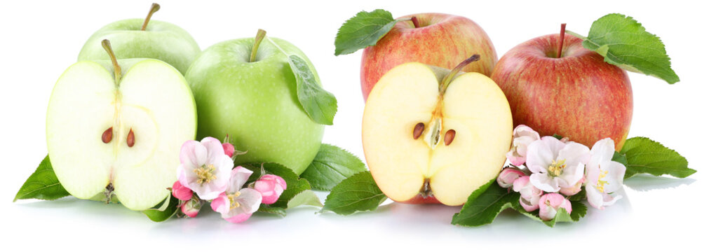 Apfel Frucht Äpfel frische Früchte Obst geschnitten Freistelle