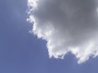 Fototapeta na wymiar big clouds with Blue sky background in summer