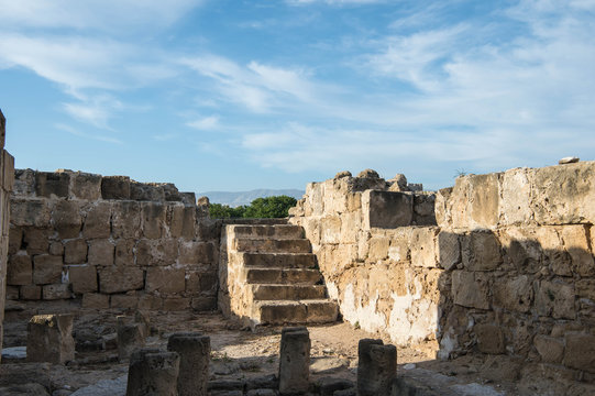 Ruins of Saranta Colones Castle in Paphos, Cyprus