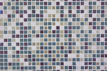 Native glass art on wall close up background.