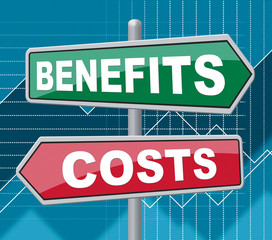 Benefits Costs Signs Represent Expenses And Compensation