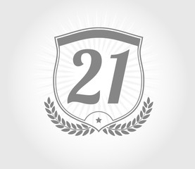 21 shield number design