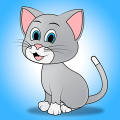 Cute Cat Represents Felines Pretty And Lovable