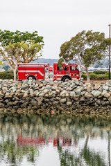 San Diego Fire Truck and Reflection