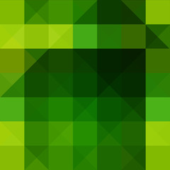 Abstract triangle and rectangle shape light to dark green color mosaic background
