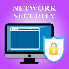 Network Security Represents Global Communications And Computers