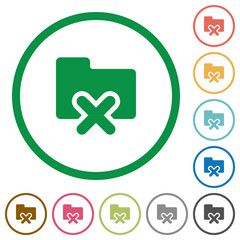 Obraz premium Cancel folder outlined flat icons
