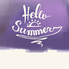 Watercolor  watermelons and lettering hello summer © sdmix