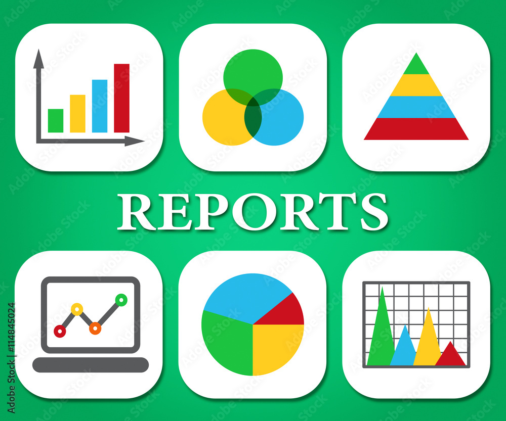 Poster reports charts shows business graph and data