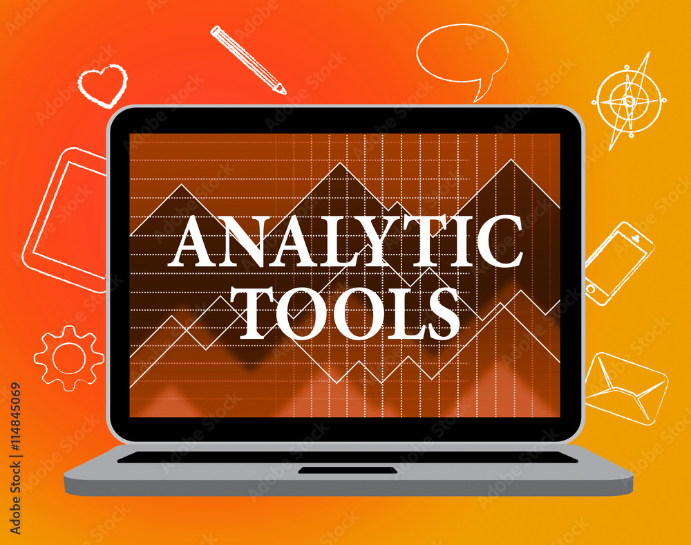 Aufkleber analytic tools represents web site and application