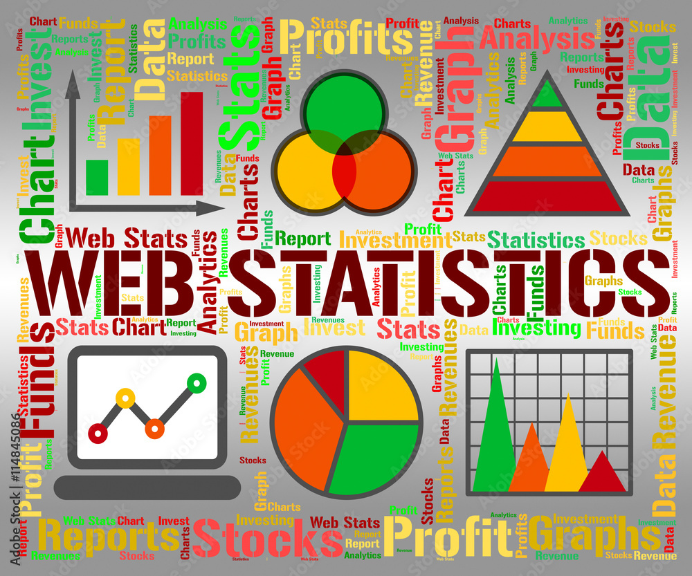 Poster web statistics shows business graph and analysing