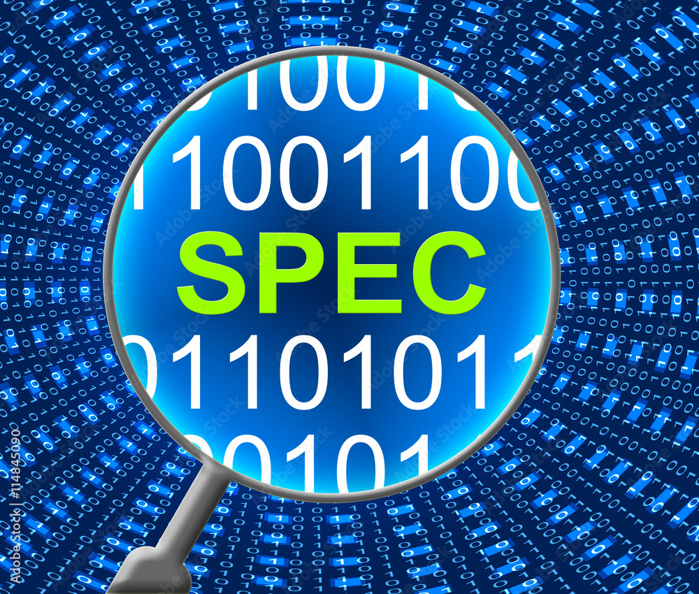 Aufkleber computer spec means details digital and computing