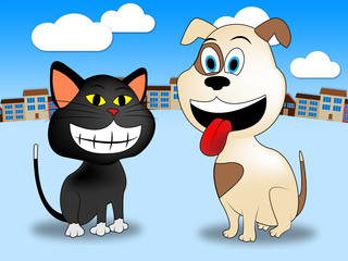 Obraz premium Town Pets Shows Domestic Animals And Canines