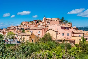 Fototapeta premium Szlak ochry i wioska Roussillon, Vaucluse.