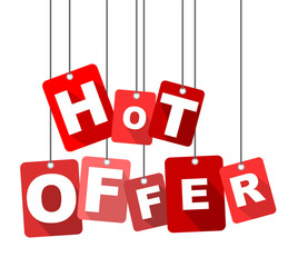 hot offer, red vector hot offer, flat vector hot offer, background hot offer