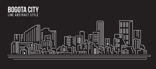 Cityscape Building Line art Vector Illustration design - Bogota city