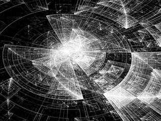 Abstract tech disk - digitally generated image