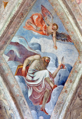 BRESCIA, ITALY - MAY 21, 2016: The ceiling fresco of Saint Matthew the Apostle in church Chiesa del...
