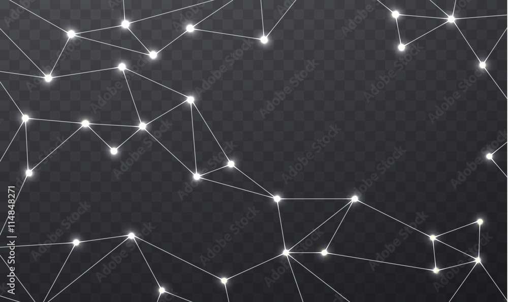 Poster wireless communication network. geometric bright polygonal structure mesh white color. internet conn