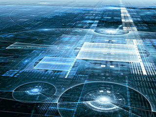 Abstract tech surface - digitally generated image