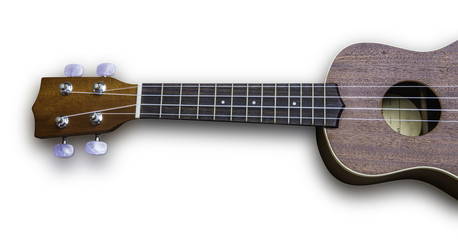 Fototapeta na wymiar Ukulele hawaiian guitar isolated on white background