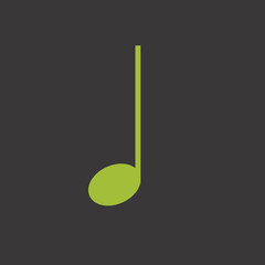 Quarter music note vector icon