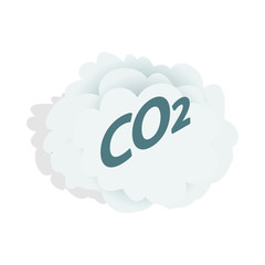 CO2 cloud icon in isometric 3d style on a white background