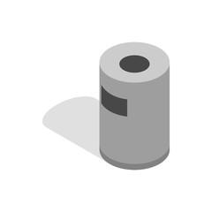 Outdoor metal bin icon in isometric 3d style on a white background