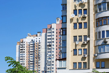 Modern buildings on sky background