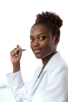 Portrait of African scientist, medical or or graduate student