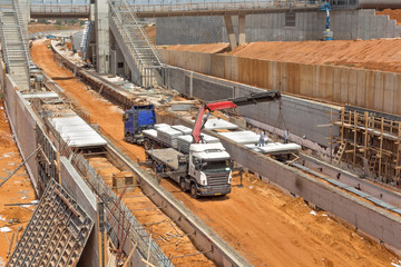 Fototapeta premium Paving a new road.