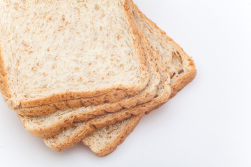Organic bread on the white background, Bread isolation,Wheat