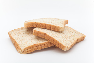 Organic bread on the white background, Bread isolation,Wheat