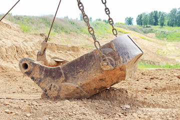 Quarry on the development of clay for brick production