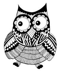 Owl Doodle Set Vector