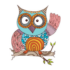 Owl Doodle Set Vector