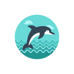 Dolphin icon. Summer. Vacation