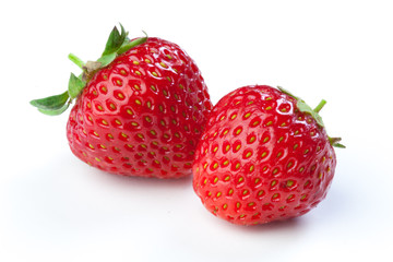 Beautiful strawberries isolated on white