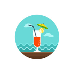 Cocktail icon. Summer. Vacation