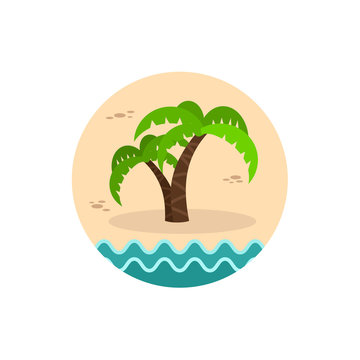 Palm tree icon. Summer. Vacation