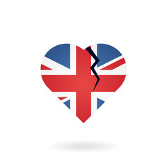 Иконка флаг Великобритании в виде сердца с трещиной.