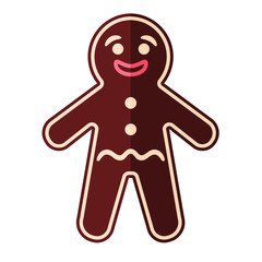 gingerbread man flat icon