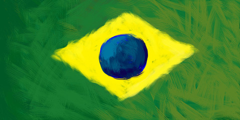 Fototapeta na wymiar Rio 2016 text on brazil flag