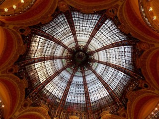 decorative ceiling in Lafayette in Paris, France